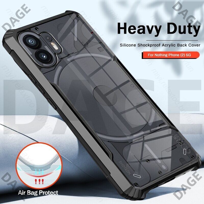 Cod for Nothing Phone (2) (1) 5G Nothing Phone (2) 2023 Acrylic Clear Phone Case Bảo vệ Camera Vỏ ch