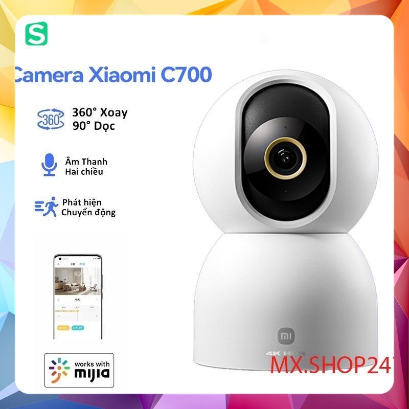 Camera thông minh Xiaomi C700 4K Camera quan sát HDR Video trực quan siêu trong suốt 360 độ