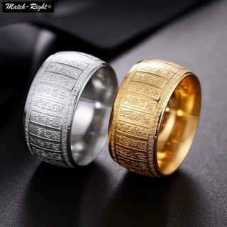 Cổ Điển Trái Tim Kinh Titan Nhẫn Unisex Vàng Bạc Màu Thép Không Gỉ Nhẫn Dành Cho Nữ Vintage Kinh Thiết Kế Đổi May Mắn Nhẫn