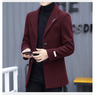 Áo khoác len cao cấp có sẵn áo khoác dạ thoải mái Kiểu Anh ôm dáng trào lưu phong cách Hàn Quốc mùa thu đông dày dặn lót nhung mẫu ngắn cho nam