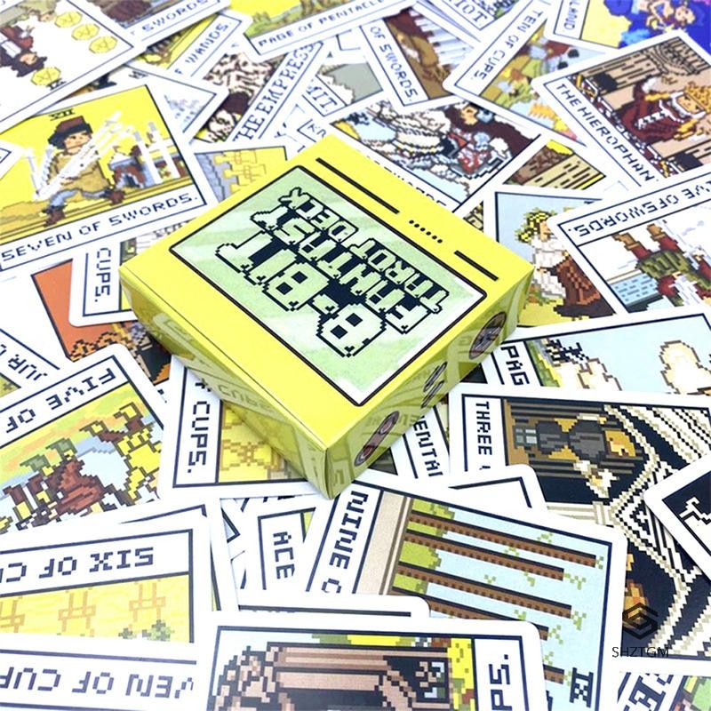 [SHZTGM] 1 Hộp 8 Bit Fantasy Tarot Deck Card Tiên tri Bói toán Gia đình Bảng dự tiệc may mắn Trò chơ