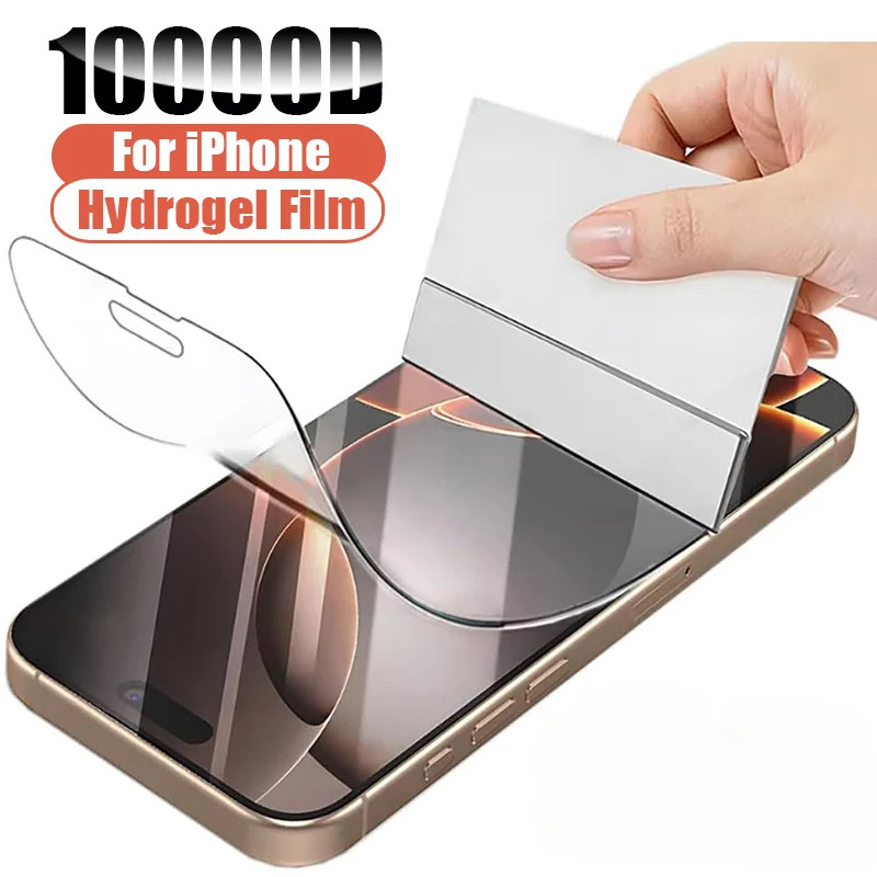 IPhone14 14ProMax 13ProMax 12ProMax 3 Chiếc 1000D Full Cover HD Trong Suốt Mềm Hydrogel Cho iPhone 1