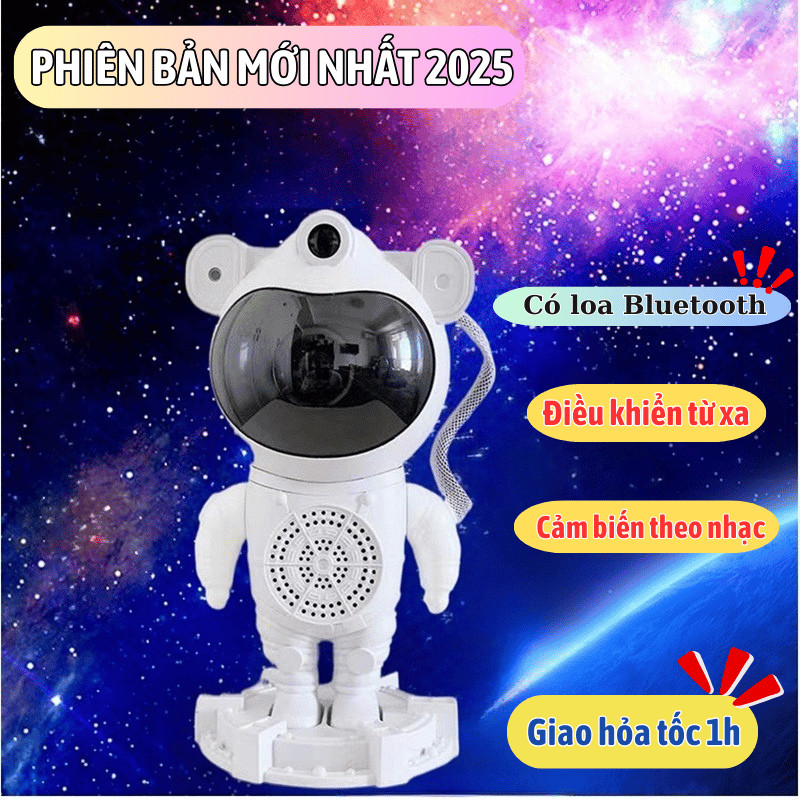 Đèn Phi Hành Gia Joful home Chiếu Mây Sao Kèm Nhạc Bluetooth Cực Chill Trang Trí Phòng


