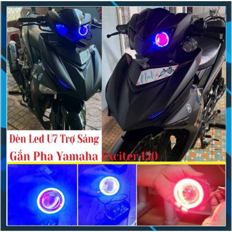 Đèn U7 Ngắn Chế Si Hello Mắt Lé- Đèn Led U7 Mắt Cú 3 Chế Độ Gắn Ô Tô, Xe Máy, Xe Điện- Giá 1 Bóng