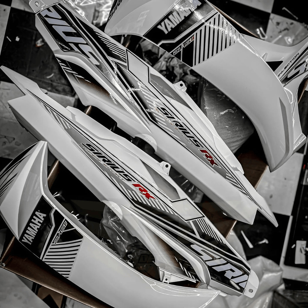 Dàn áo xe Sirius 50/110cc - Full Trắng - Nhựa ABS cao cấp Tặng Tem PVC 3 lớp