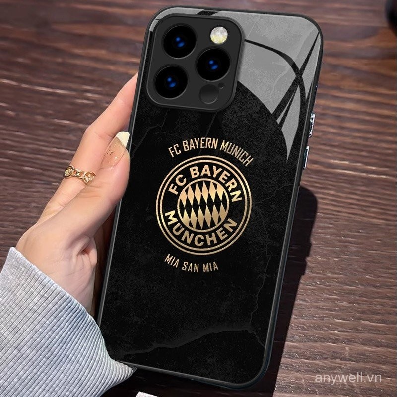 Ốp điện thoại FC Bayern Munich cho iPhone 16 Munich 15 pro max 14 Bundesliga Đức 13 Sóng Đen Vàng 12