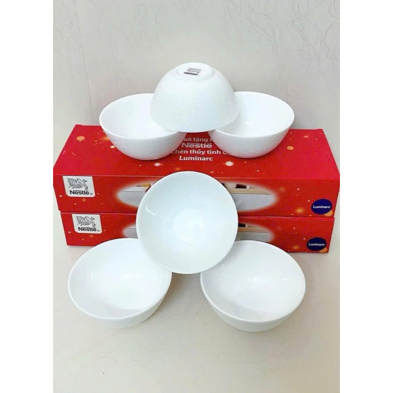 Bộ 3 chén thủy tinh Luminarc Opal (thương hiệu Pháp), 12cm, dùng được lò vi sóng - Hàng khuyến mãi N