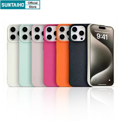 Suntaiho Ốp Lưng iPhone Thời Trang Đơn Giản Nhân Tạo Da Attern Màu Trơn Silicon Mềm Ốp điện thoại Cao Cấp Chống Sốc Cho Iphone 16 15 14 13 12 11 Pro Max IP 7 8 Plus Iphon X Xs XR Xs Max Hàn quốc Ốp Lưng
