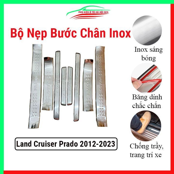 Bộ nẹp bước chân trong ngoài Inox Toyota Land Cruiser Prado 2012-2023