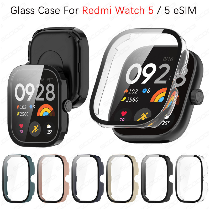 Kính + Vỏ Cho Redmi Watch 5 Bảo Vệ Màn Hình Toàn Diện PC Cứng Kính Cường Lực Cho Redmi Watch5 eSIM