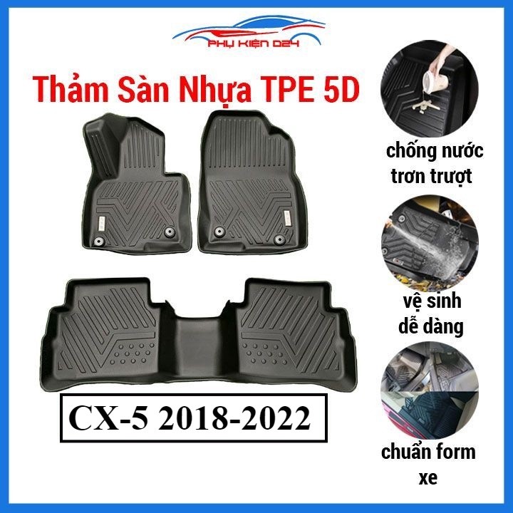 Thảm sàn nhựa TPE 5D đúc nguyên khối -  Mazda CX5 CX-5 2018-2019-2020-2021-2022