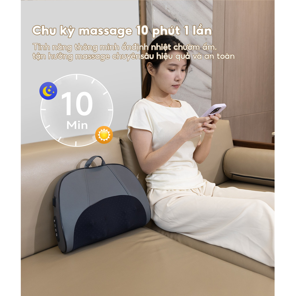 Gối Massage Hồng Ngoại Bomidi MP1 Pro Gối MatXa Cổ Vay Gáy 3 chế độ, xoay 2 chiều  đỡ mệt hiệu quả. | BigBuy360 - bigbuy360.vn