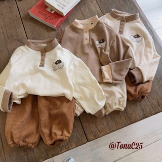  Bộ Quần Áo Dài Tay Cổ Trụ Áo Nỉ Zip Lông Quần Vải Nhung Mềm Mịn Giữ Ấm Tốt Bộ Nỉ Cho Bé Từ 5-15kg TN91 C87 