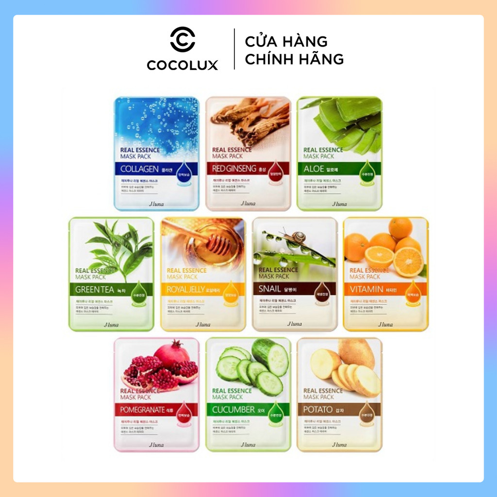 Mặt nạ Giấy Jluna Real Essence Mask Cấp Ẩm, Chống Lão Hóa 20ml