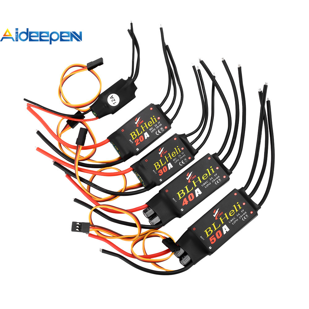 Aideepen BLHeli không chổi than ESC12A / 20A / 30A / 40A / 50A với UBEC cho các mẫu máy bay trực thă