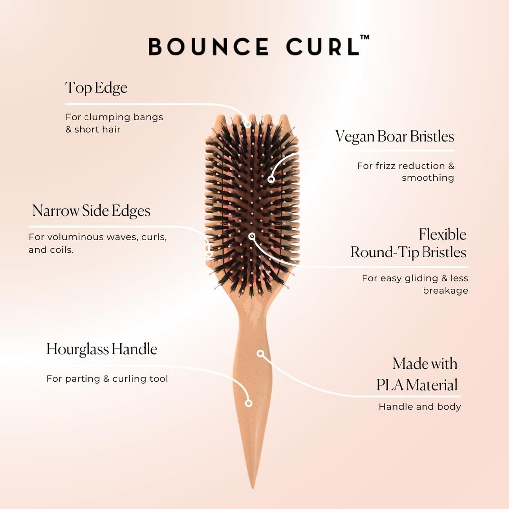 Lược Tạo Kiểu Tóc Xoăn Bounce Curl Volume EdgeLift Brush 5-in-1 - Tăng Độ Phồng, Định Hình Lọn Xoăn