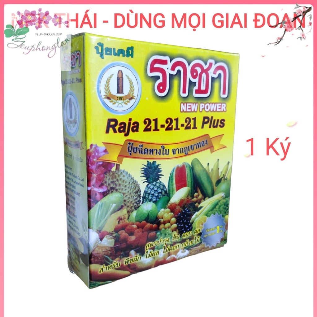 Phân Bón Lá NPK RAJA 21-21-21 Plus Thái Lan - 1kg, dinh dưỡng cân bằng cho mọi cây trồng.