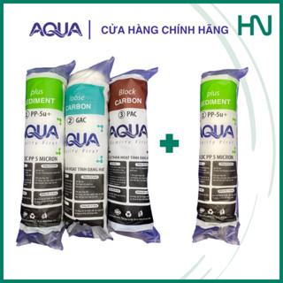 Combo 1 bộ ( 4 cái ) lõi lọc nước AQUA chính hãng - Bộ lõi lọc thô 1 2 3 máy RO