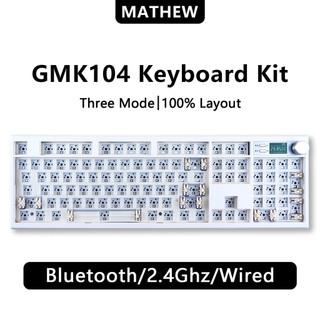 Bộ bàn phím cơ 3 chế độ ZUOYA GMK104 có màn hình & núm VIA Có thể lập trình Miếng đệm có thể hoán đổi nóng Bàn phím xương trần tùy chỉnh