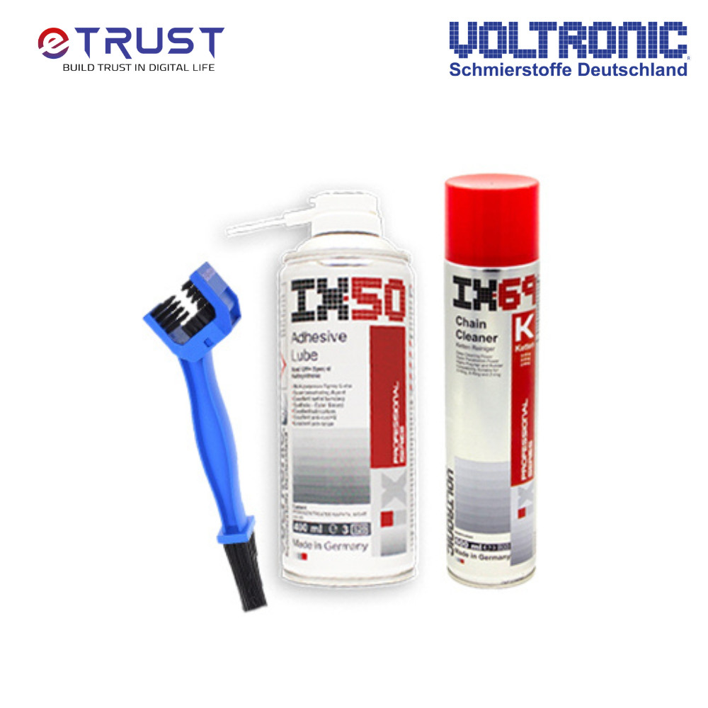 Combo vệ sinh bảo dưỡng sên nhập khẩu Đức VOLTRONIC IX69 + ix50 + bàn chải