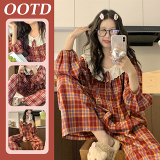 Bộ đồ ngủ kẻ sọc đỏ cho nữ, bộ đồ ngủ dài tay và quần dài, bộ quần áo ở nhà cổ búp bê