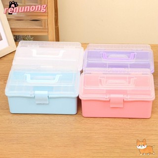  Hộp lưu trữ RENUNONG Hộp đựng kẹp tóc trang điểm 2   3 lớp có thể gập lại Hộp đựng đồ trang sức dung tích lớn bằng nhựa đa chức năng 