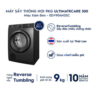 Máy sấy thông hơi Electrolux 9kg EDV904N3SC UltimateCare 300 - Xám đen Onyx