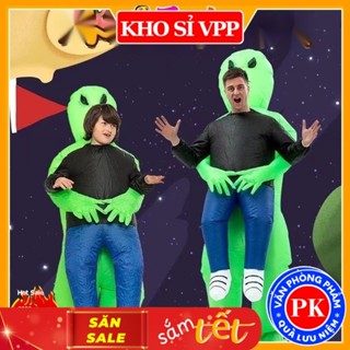 Đồ hóa trang Halloween bộ đồ bơm hơi hóa trang người ngoài hành tinh xanh lá vui nhộn E1084
