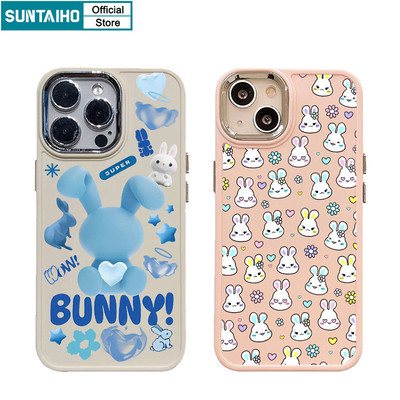 Ốp điện thoại in hình chú thỏ ngọt ngào và dễ thương Suntaiho Vỏ silicon mềm cao cấp chống sốc cho iPhone 11 12 13 14 15 16 Pro max IP 7 8 Plus Iphon X Xs XR Xs max