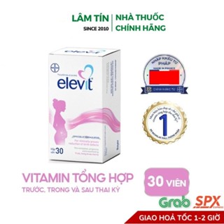 Elevit Bổ sung vitamin và khoáng chất cho phụ nữ có thai cho con bú hàng Chính Hãng hộp 30 Viên