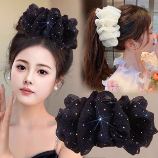  Đám Mây Bong Bóng Lưới Sợi Tóc Cho Nữ Ngôi Sao Nơ Cá Mập Kẹp Phụ Kiện Tóc Ngọt Ngào 