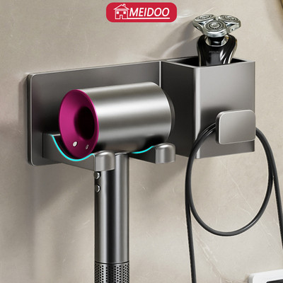 MEIDOO Giá đỡ phòng tắm, giá để đồ bằng nhôm Giá Treo Máy Sấy Tóc Gắn Tường Không Cần Khoan