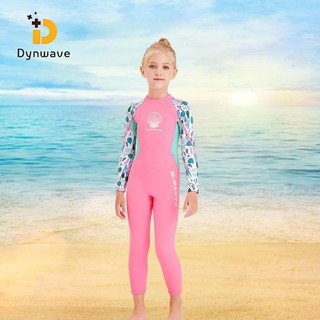 Dynwave 2.5 Bé Gái Full Body Wetsuit Tay Dài Có Dây Kéo Đồ Tắm Lướt Lặn Lặn Bộ Đồ Bơi Trang Phục Bơi