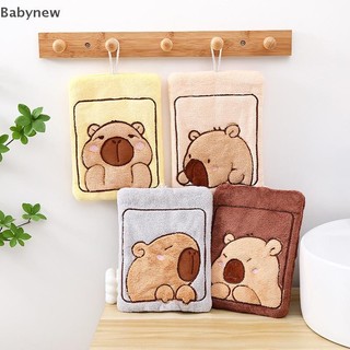 < Babynew > Khăn tay dễ thương Khăn tay Capybara Khăn tắm thấm hút lông cừu san hô Khăn treo nhà bếp Khăn lau mềm Khăn lau bát đĩa đang giảm giá