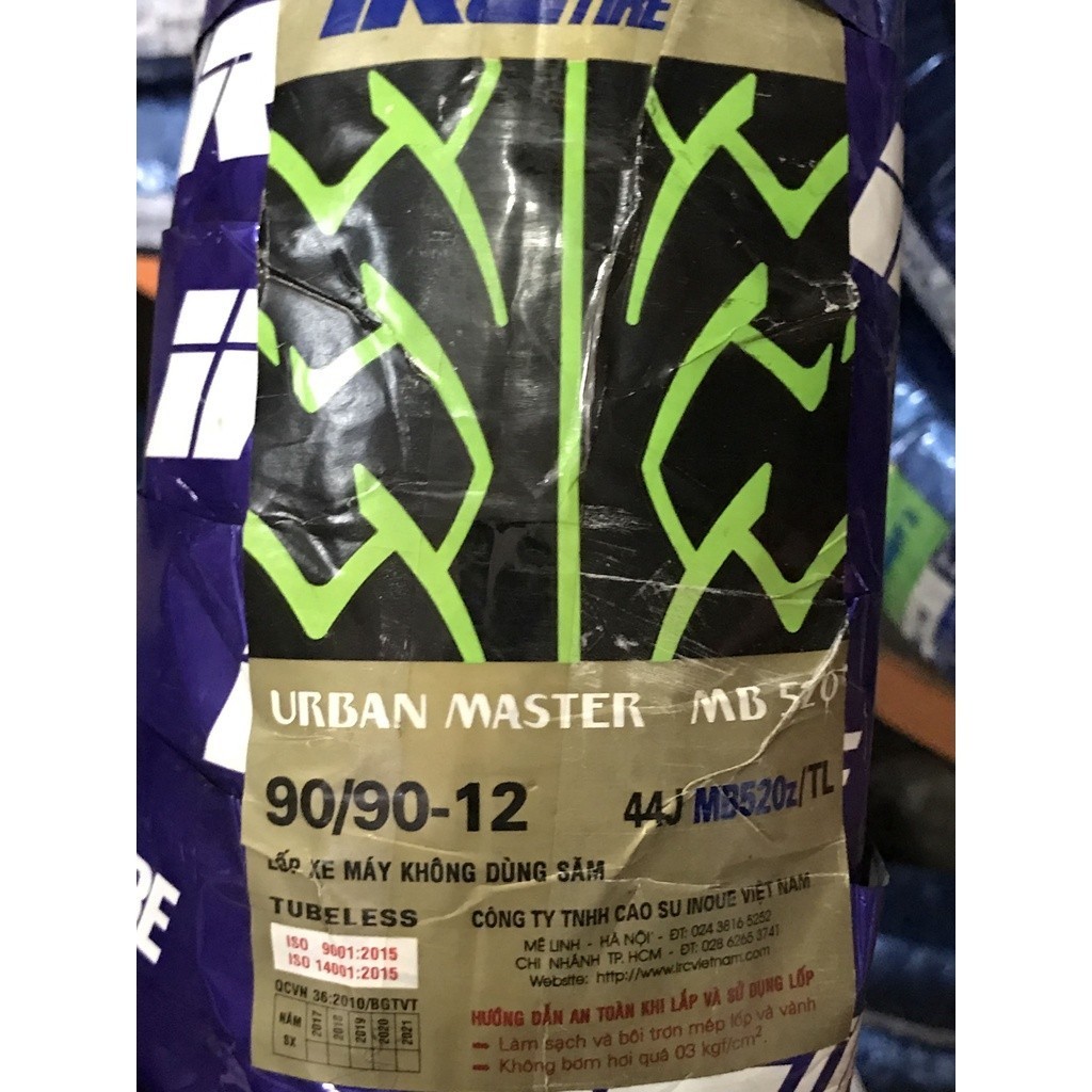 Vỏ Irc 100/90/10, 90/90/12 Bánh Trước/Sau Attila Elizabeth, Lead - Không Ruột