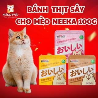   Neeka  Bánh thịt sấy nguyên chất Neeka chứa protein hơn 56% Lòng đỏ trứng Cá Hồi,đồ ăn nhẹ cho mèo 