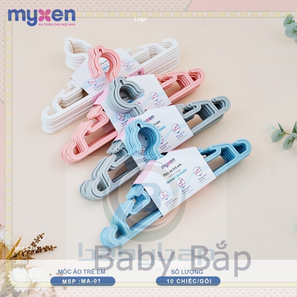 Set 10 Móc Áo Nhựa Cho Bé MYXEN MA-01