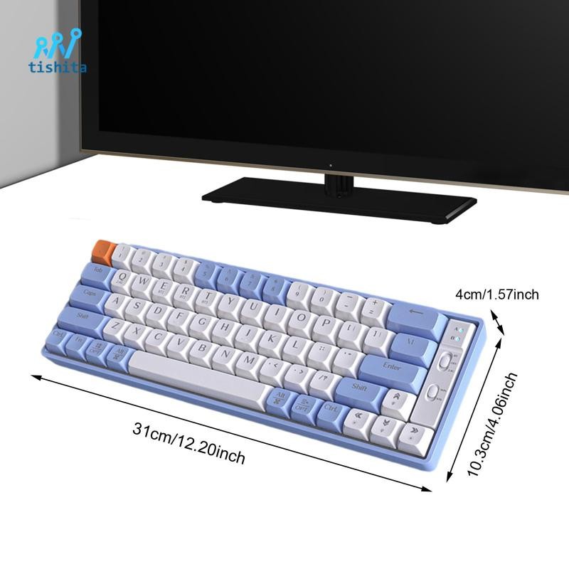 Bàn phím chơi game bố trí 65 phím Bàn phím cơ không dây có thể hoán đổi nóng