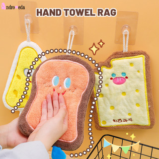 Siêu Thấm Hoạt Hình Nướng Phô Mai Treo Khăn Tay Mềm Mại Dễ Thương Dày Lông Cừu San Hô Vải Vệ Sinh Thiết Thực Nhà Bếp Đồ Dùng Phòng Tắm