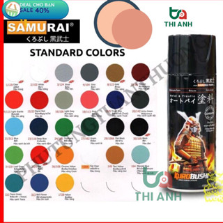 [Chính Hãng] Sơn xịt Samurai đủ màu đen nhám, đen bóng, trắng, đỏ, xanh, vàng... sơn lót, phủ bóng chất lượng Nhật Bản