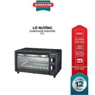 Lò nướng 10L Sunhouse SHD4206 - Công suất 800W - 4 chế độ nướng - Có hẹn giờ