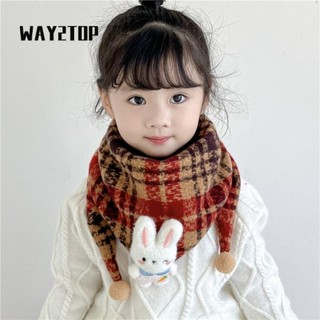 Khăn quàng tam giác WAY2TOP, Khăn quàng cổ ấm áp chống gió, Khăn quàng cổ Cotton dày hoạt hình dễ thương dành cho trẻ em