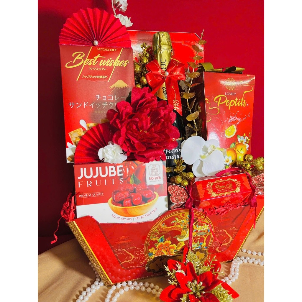 Set giỏ quà biếu tặng Lễ Tết Xuân Vàng Phú Quý SN54