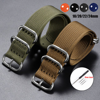Cao Cấp NATO Vòng Tay 18mm 20mm 22mm 24mm Nylon Dây Đeo Đồng Hồ Đa Năng Vải Dây Đeo Quân Sự Thay Thế Nam Nữ Dây Đeo