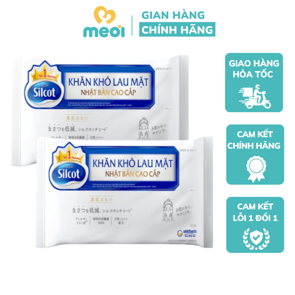 Khăn Khô Lau Mặt Silcot - Túi 40 miếng