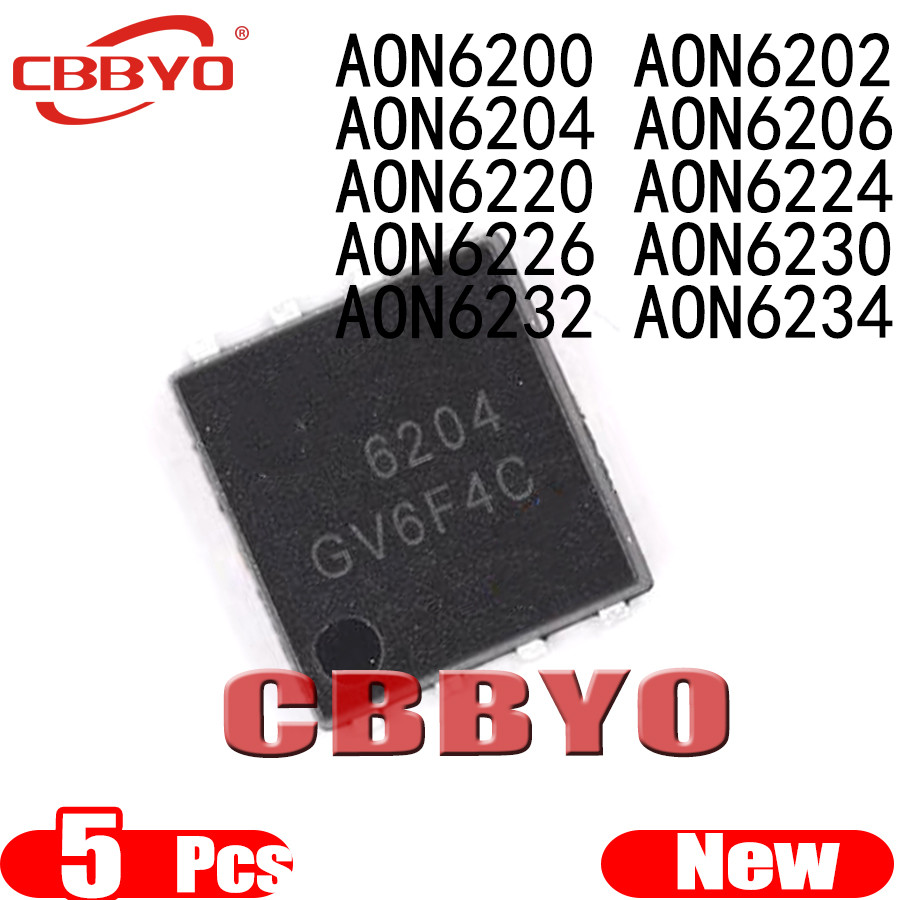 Bộ 5 Linh Kiện Điện Tử aon6200 aon6202 aon6204 aon6206 aon6220 aon6224 aon6226 aon6230 aon6232 aon62