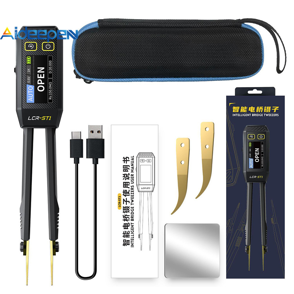 Aideepen FNIRSI LCR-ST1 nhíp kỹ thuật số cầu điện trở điện cảm tụ điện kiểm tra thành phần miếng vá 