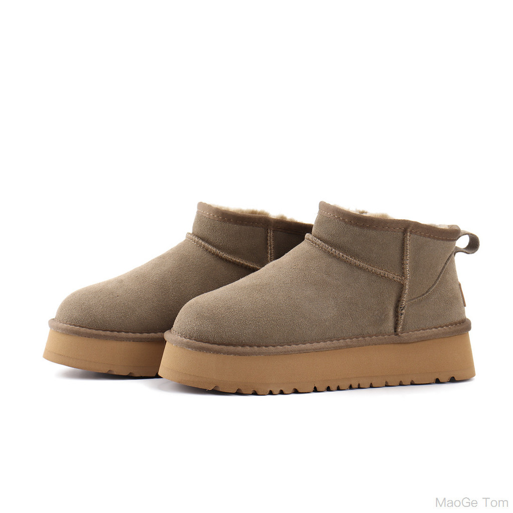 Yoke116 UGG Giày Bốt Tuyết Nữ Đế Dày 54mini Lông Tích Hợp Bông Tuyết Phẳng Hà Nam Sangpo Mùa Đông i 