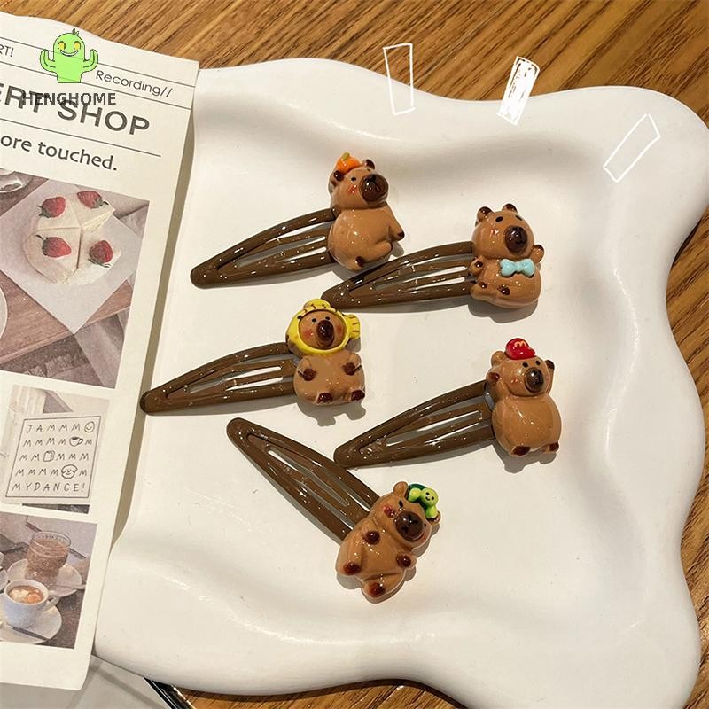 Henghome Hoạt Hình Dễ Thương Capybara Kẹp Tóc Dây Động Vật Kẹp Tóc Barrettes Nhựa Capybara Nổ Kẹp Ch