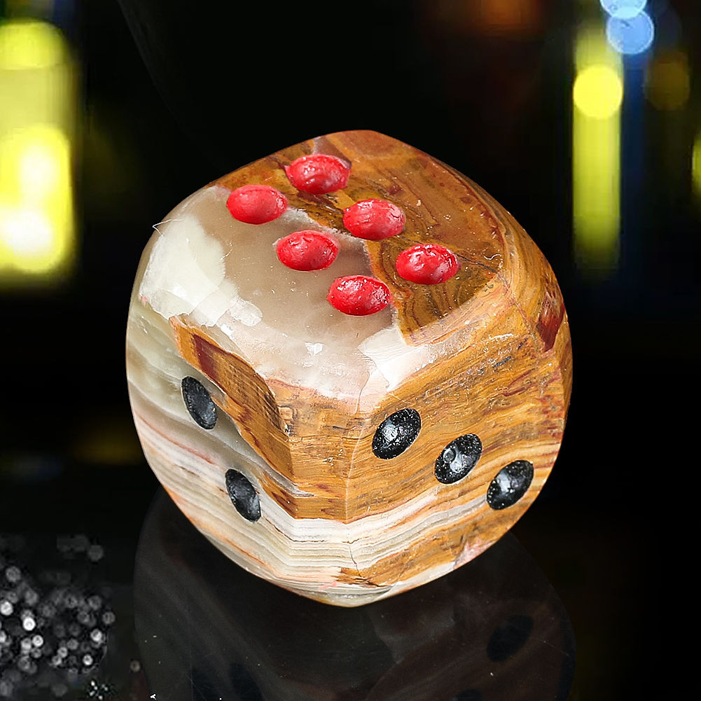 Tinh tế 30mm Nhiều màu Sáu mặt Afghanistan Ngọc sọc xúc xắc Trò chơi Đạo cụ Cube Bar Club Dice 3.26